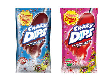 Pop Rocks Dips Popping Candy With Lollipop Cola and Strawberry 30 x 18g