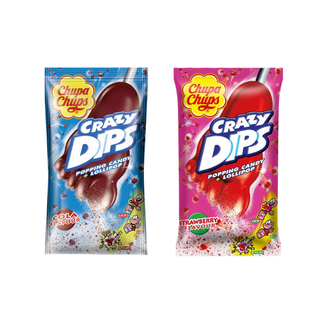 Pop Rocks Dips Popping Candy With Lollipop Cola and Strawberry 30 x 18g
