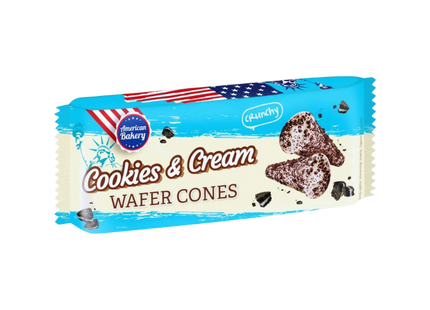 American Bakery Wafer Cones Cookies & Cream 24 x 100g