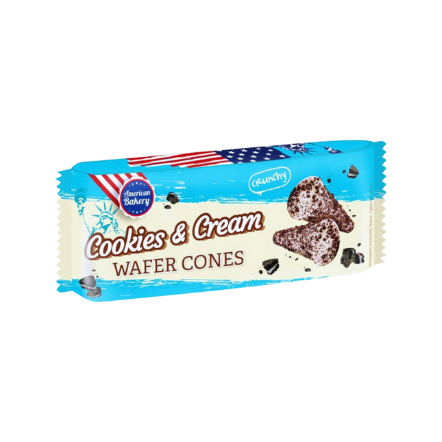 American Bakery Wafer Cones Cookies & Cream 24 x 100g