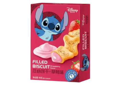 Disney Stitch Filled Biscuit Strawberry Flavor 24 x 50g
