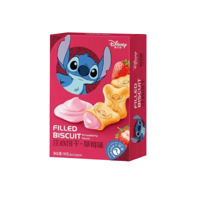 Disney Stitch Filled Biscuit Strawberry Flavor 24 x 50g
