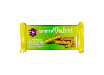 Elit Dubai Milk Chocolate Pistachio Cream & Kadayif 12 x 90g